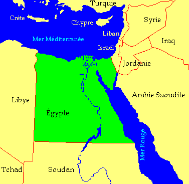Carte de l'Egypte